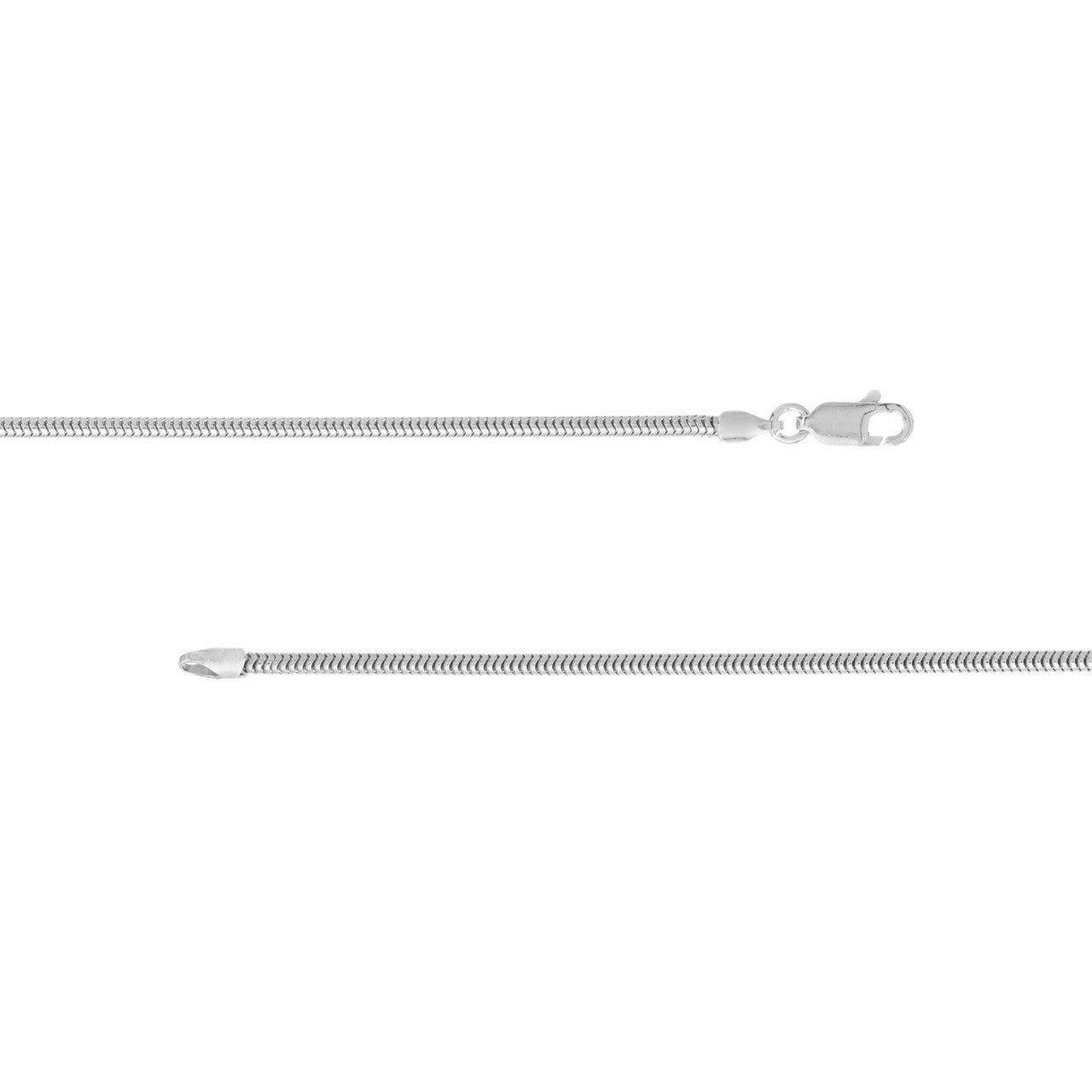 Sterling Silver 1.9mm Snake Chain with Lobster Lock