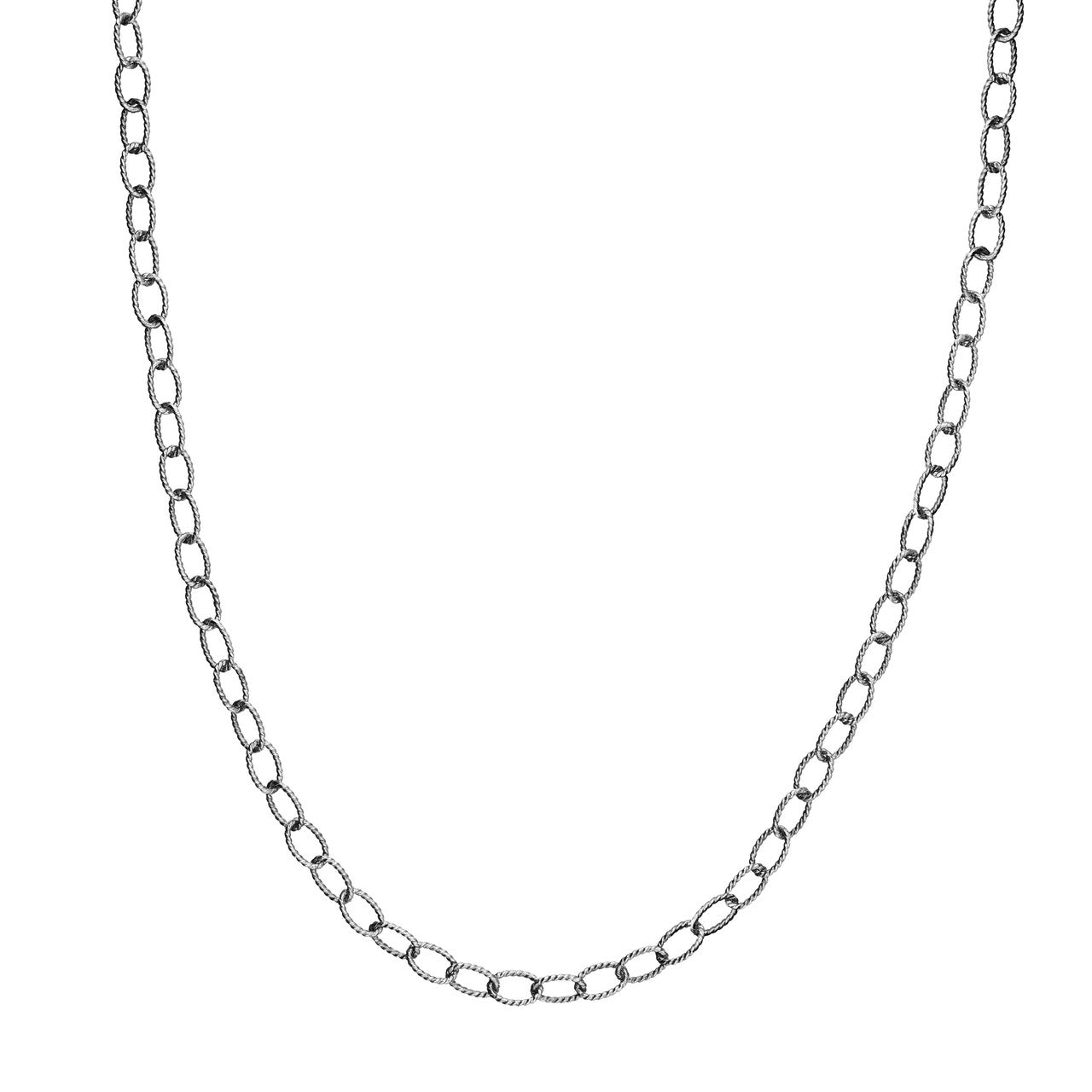 Sterling Silver Oxidized Twisted Cable Chain