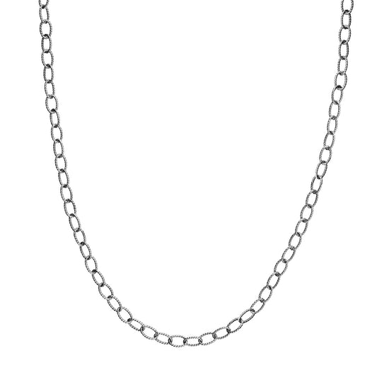 Sterling Silver Oxidized Twisted Cable Chain