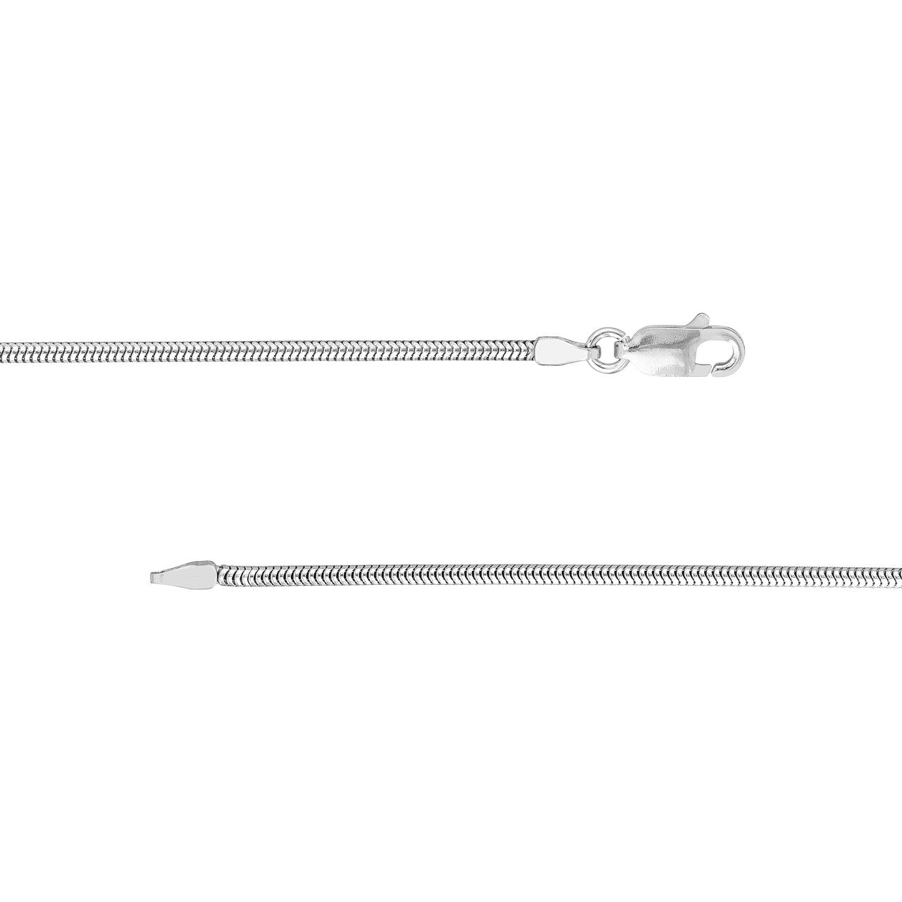 Sterling Silver 1.6mm Snake Chain with Lobster Lock