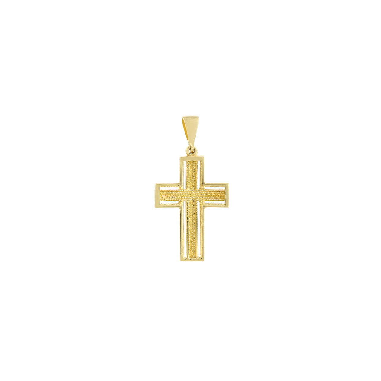 Diamond Cut Middle 3D Cross Pendant