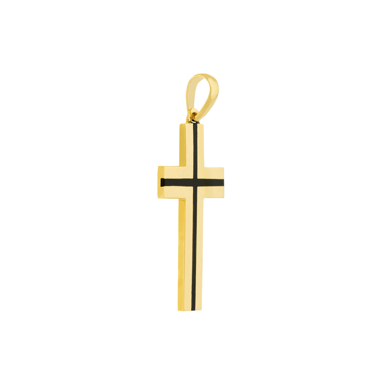 Fancy Black Enamel Cross Pendant