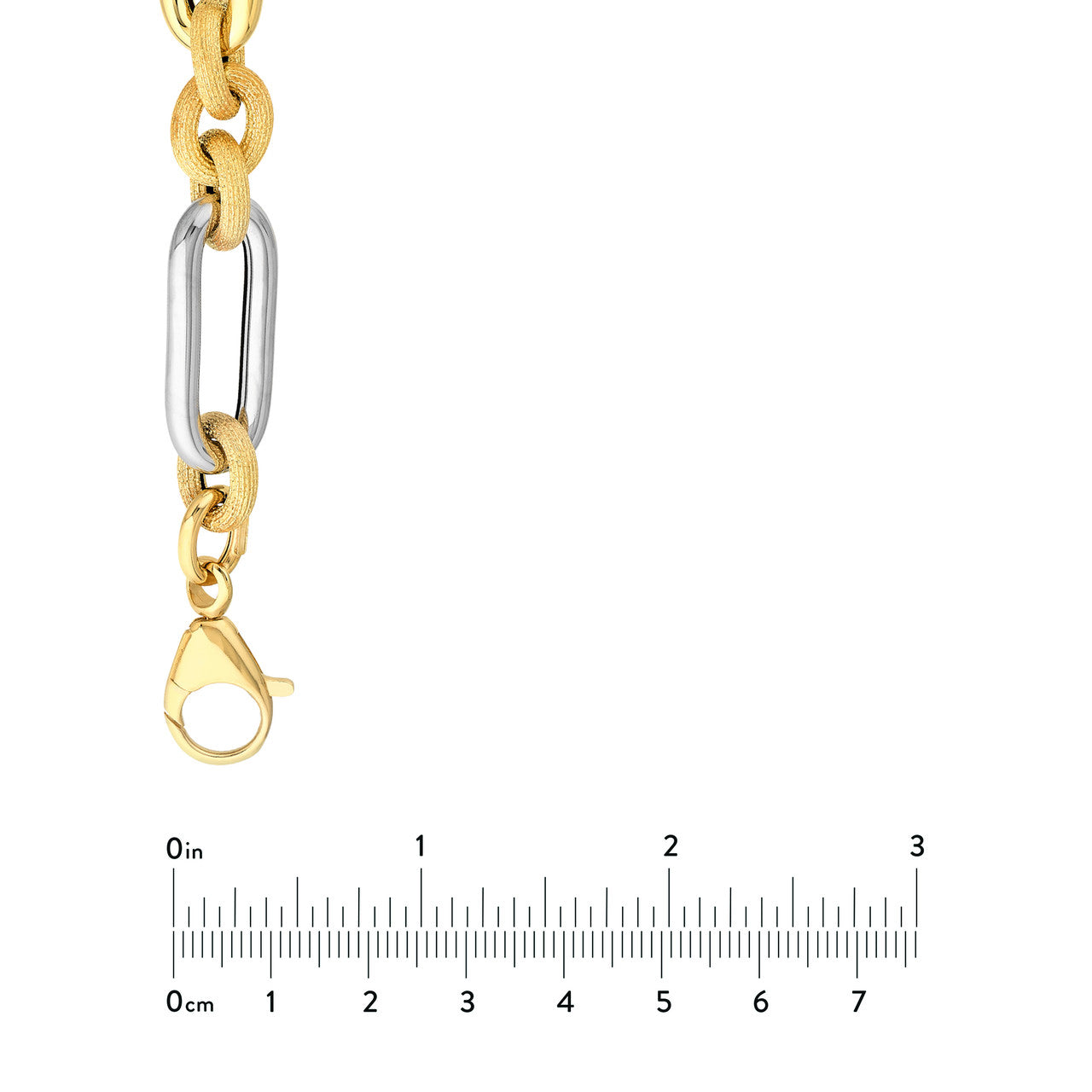 Two Tone (3+1) Paperclip Brushed Polished Chain