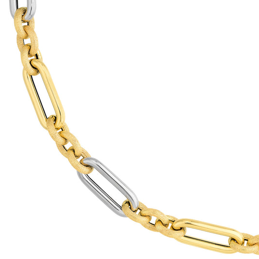 Two Tone (3+1) Paperclip Brushed Polished Chain