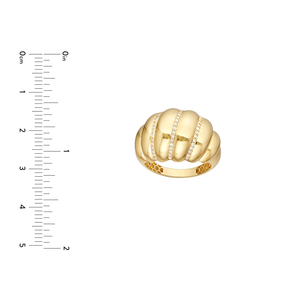 Diamond Twisted Dome Ring