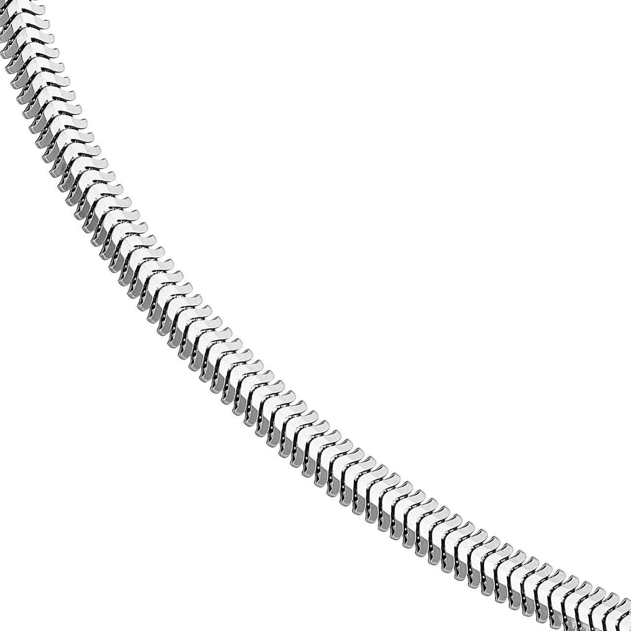 Sterling Silver 3.40mm D/C Flat Oval Snake Chain