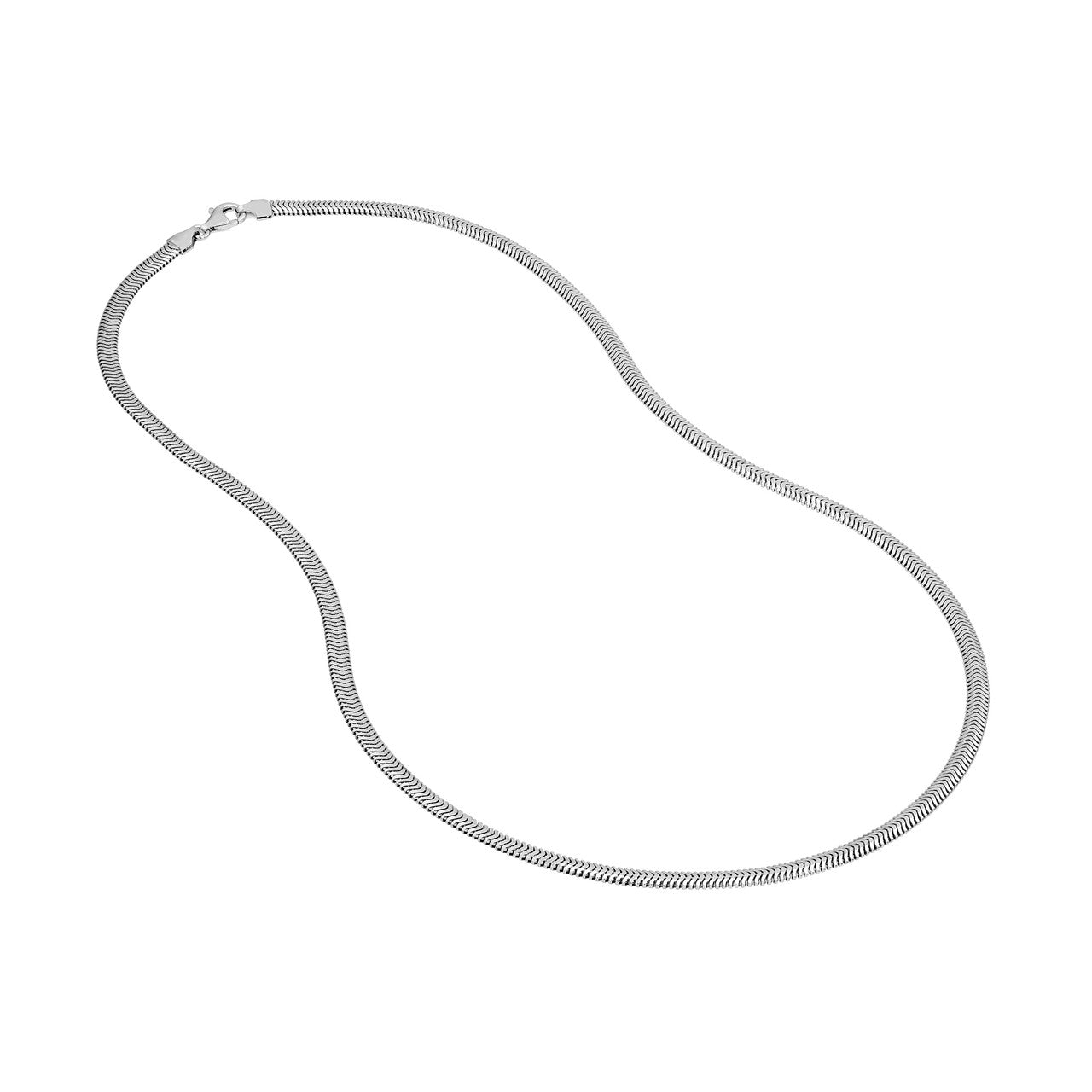 Sterling Silver 3.40mm D/C Flat Oval Snake Chain