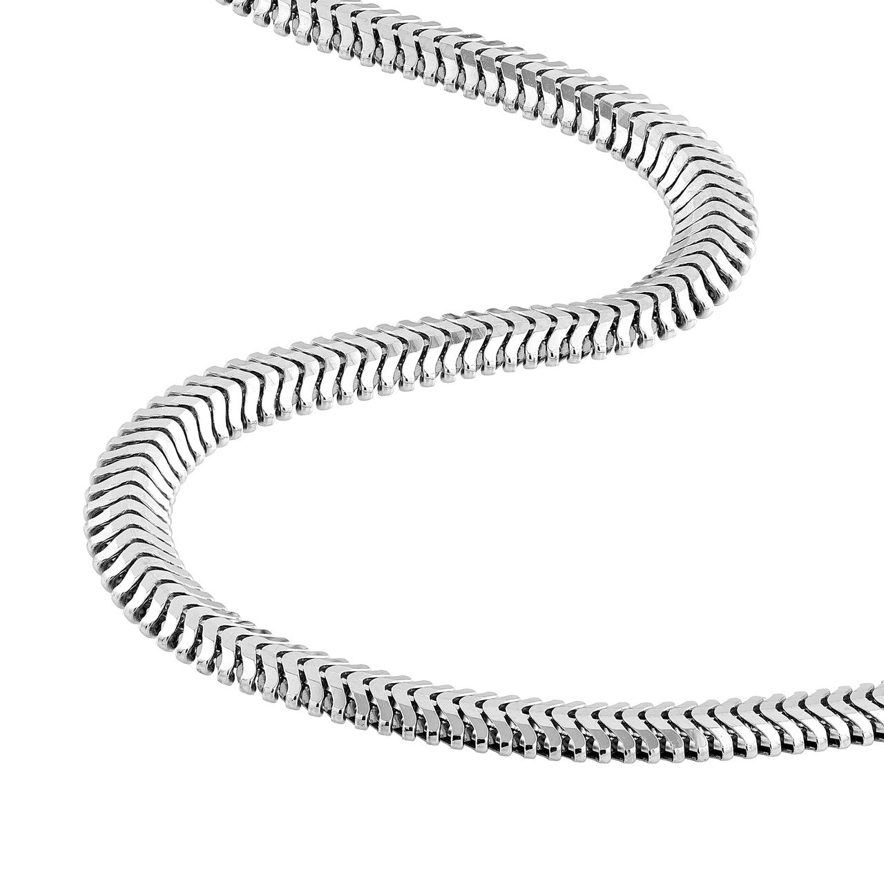 Sterling Silver 3.40mm D/C Flat Oval Snake Chain