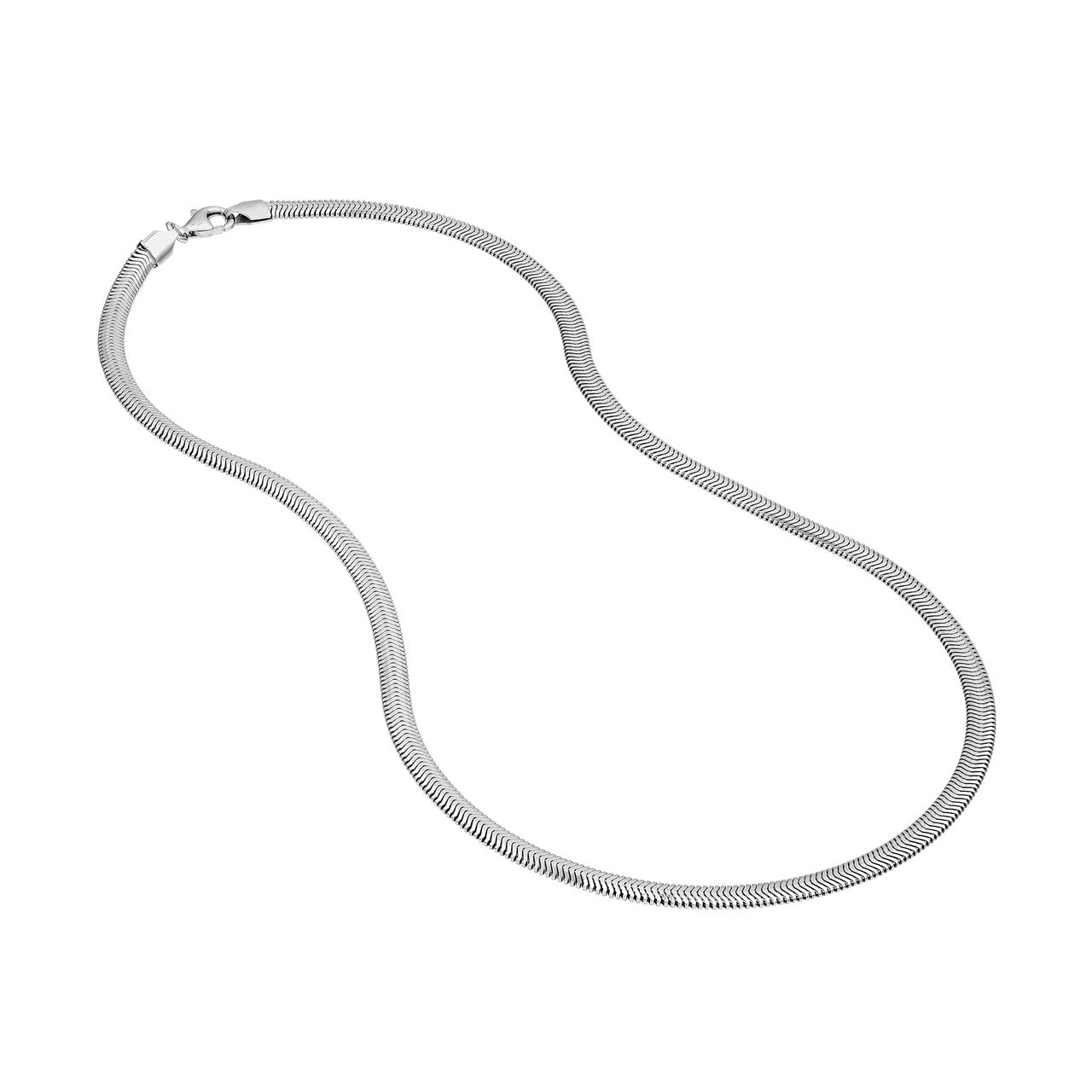 Sterling Silver 4.20mm D/C Flat Oval Snake Chain