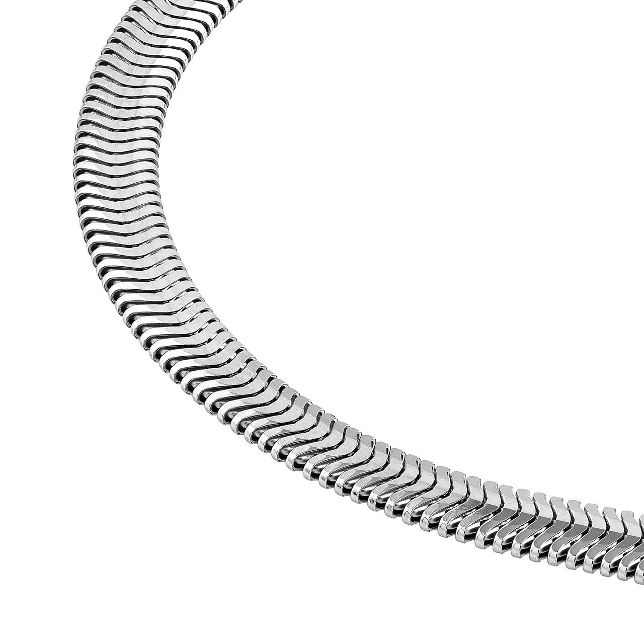 Sterling Silver 4.20mm D/C Flat Oval Snake Chain