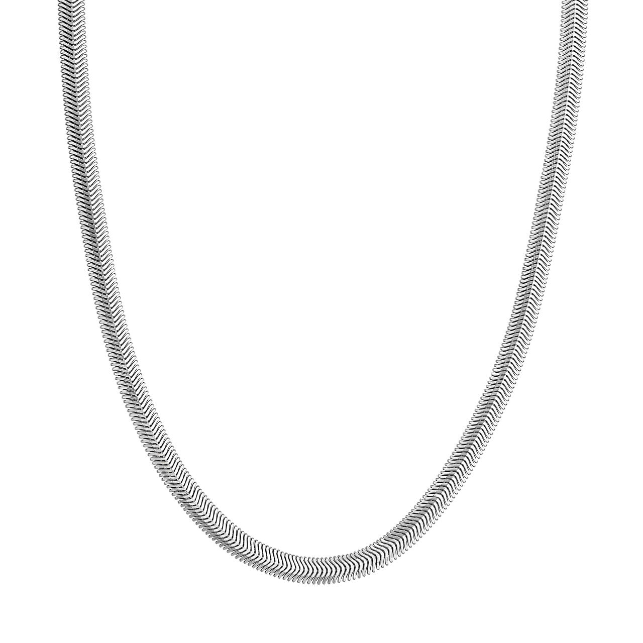 Sterling Silver 6.40mm D/C Flat Oval Snake Chain