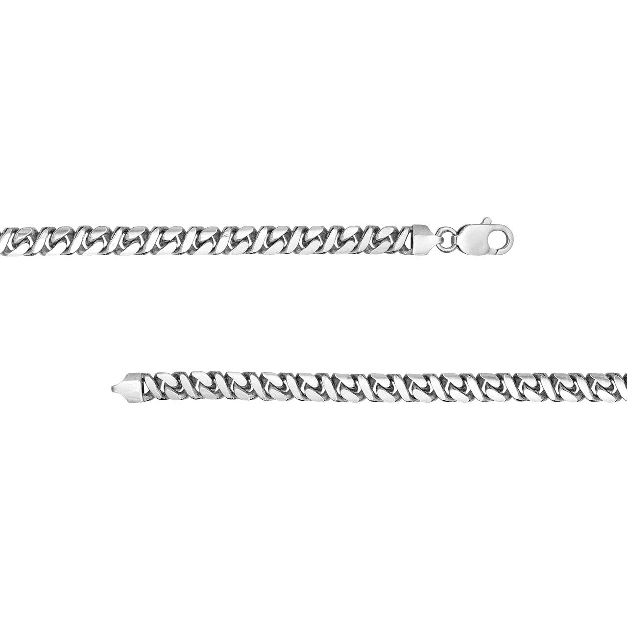 Sterling Silver 7mm 8 Sided D/C Curb Chain