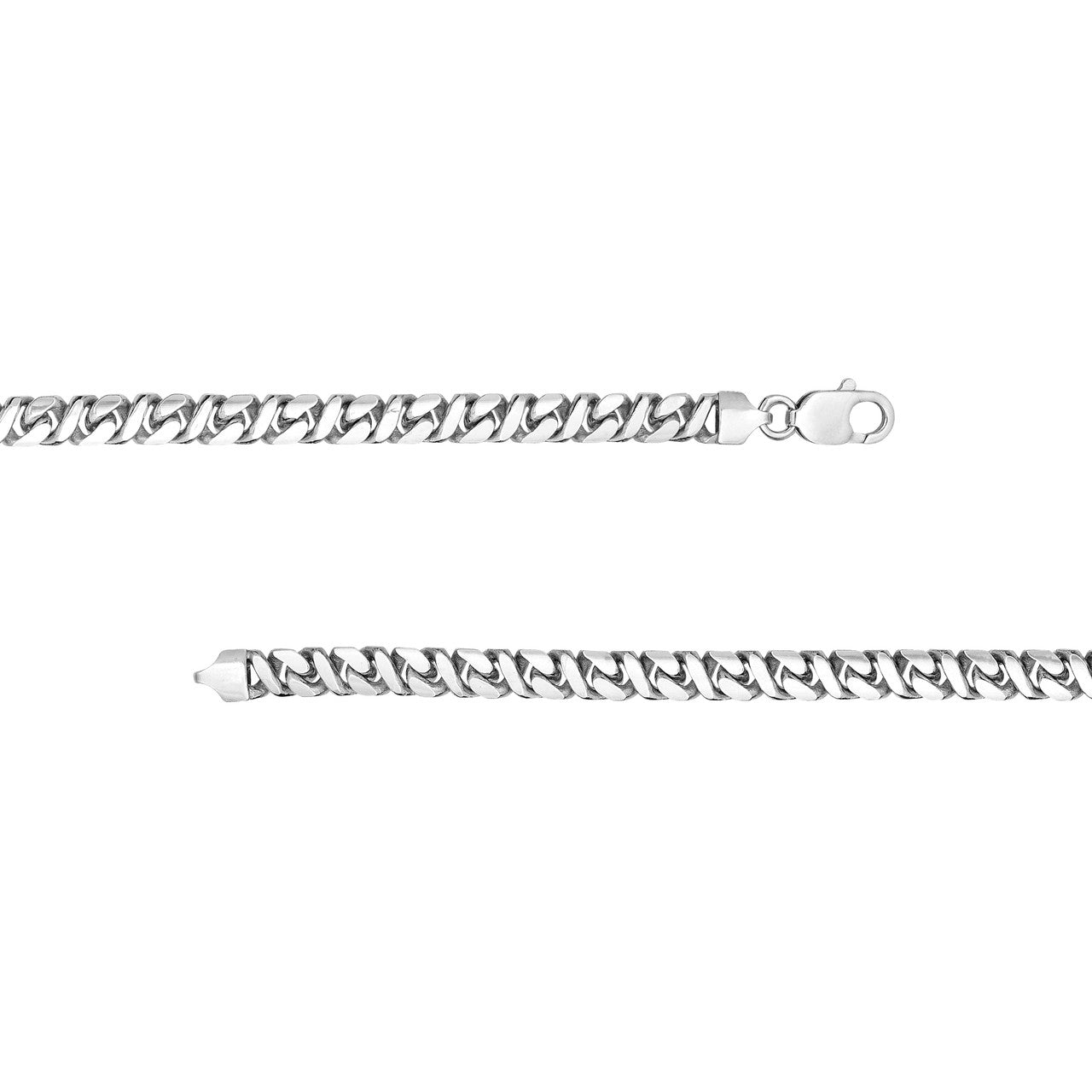 Sterling Silver 7mm 8 Sided D/C Curb Chain