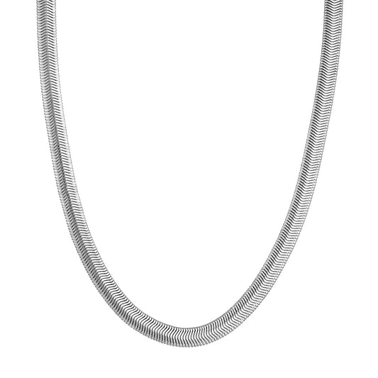 Sterling Silver 7.87mm Flat Oval Snake Chain