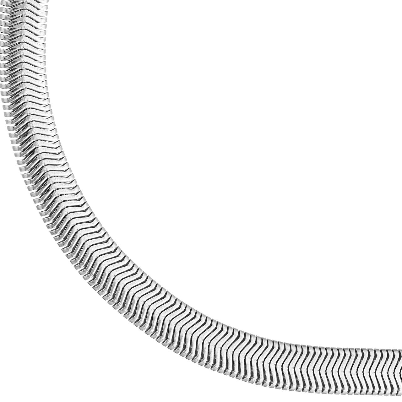 Sterling Silver 7.87mm Flat Oval Snake Chain