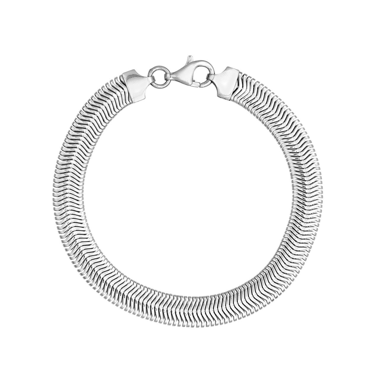 Sterling Silver 7.87mm Flat Oval Snake Chain