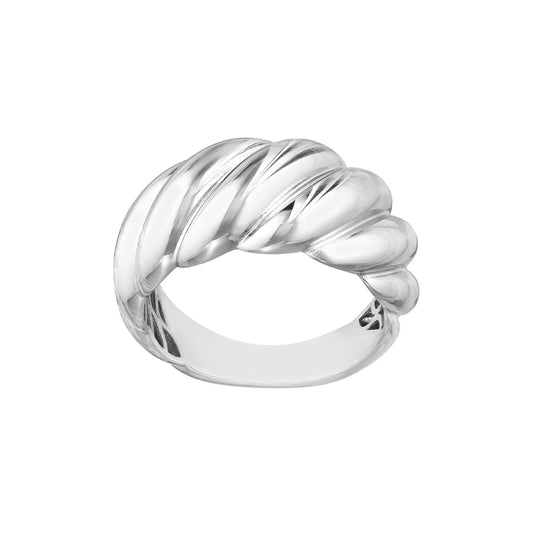 Sterling Silver Fluted Shrimp Dome Ring