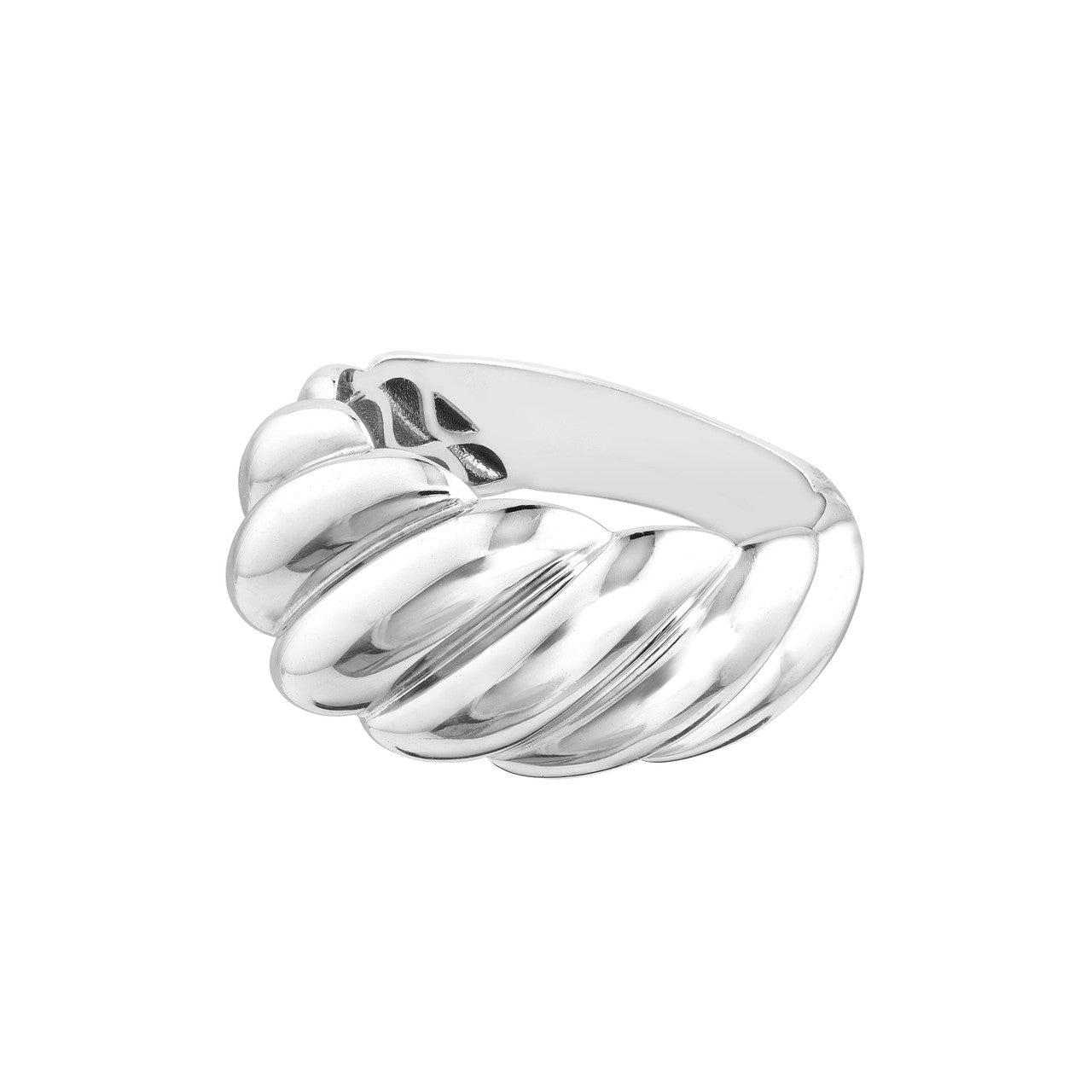 Sterling Silver Fluted Shrimp Dome Ring