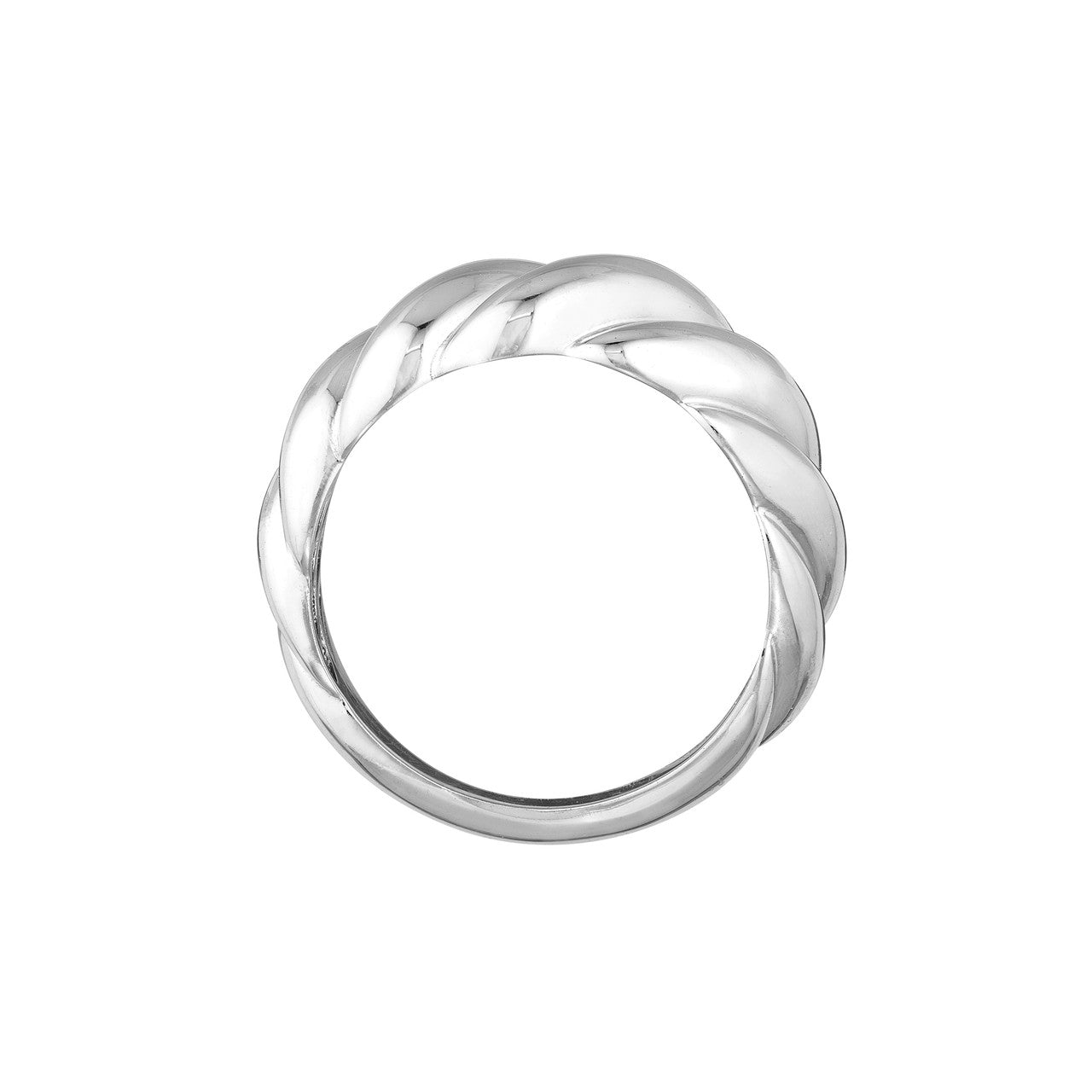 Sterling Silver Fluted Shrimp Dome Ring