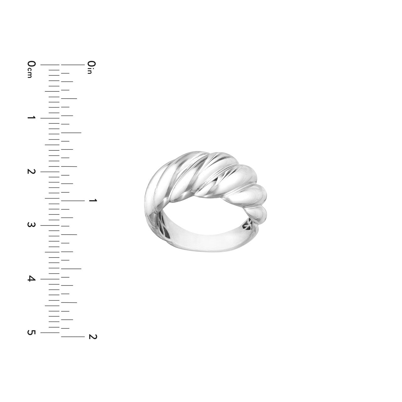 Sterling Silver Fluted Shrimp Dome Ring