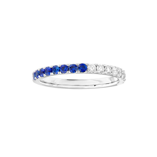 50/50 Sapphire & Diamond Stackable Band