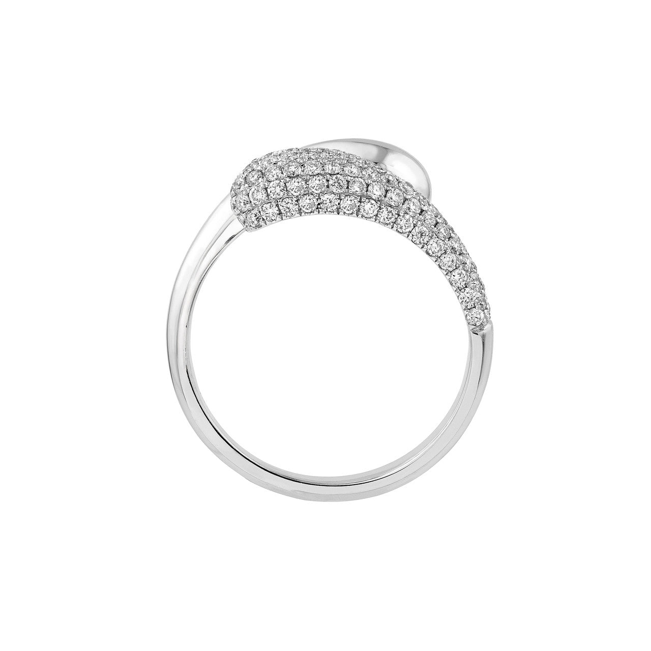 Teardrop Diamond Bypass Ring (White Gold)