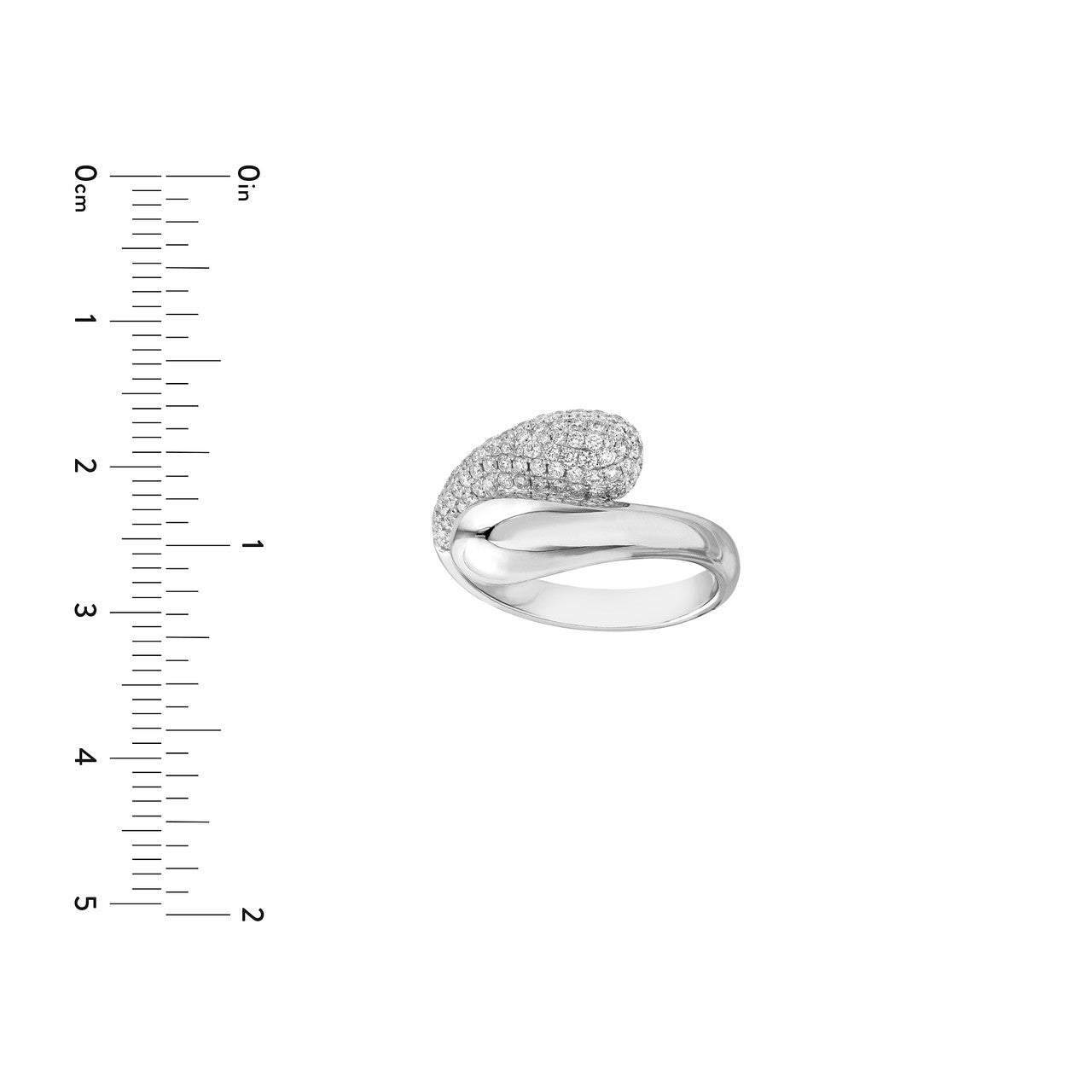 Teardrop Diamond Bypass Ring (White Gold)