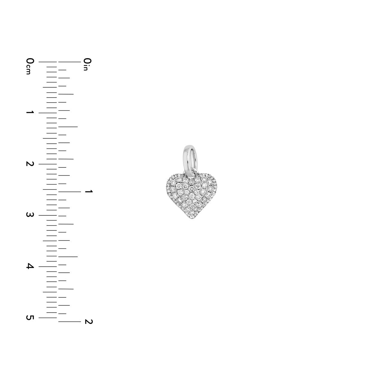 Pave Diamond Heart Pendant (3/8tcw) in White Gold