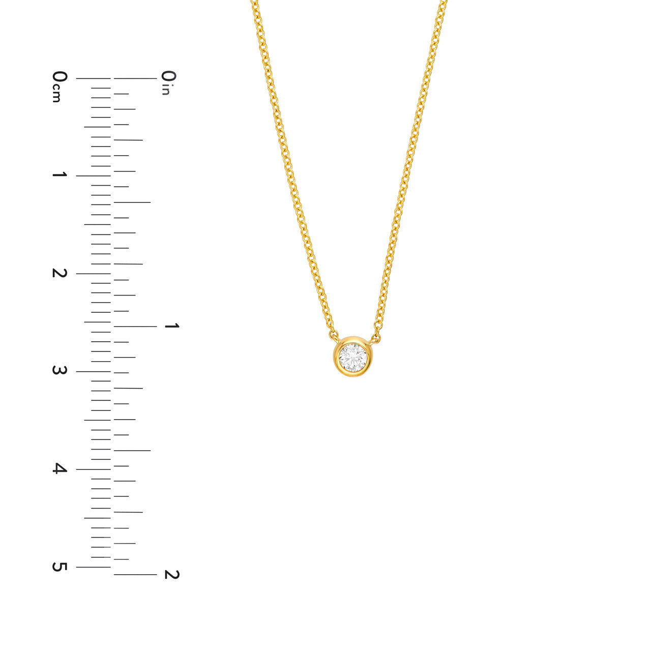 Bezel Set Round Diamond Necklace (1/10tcw)