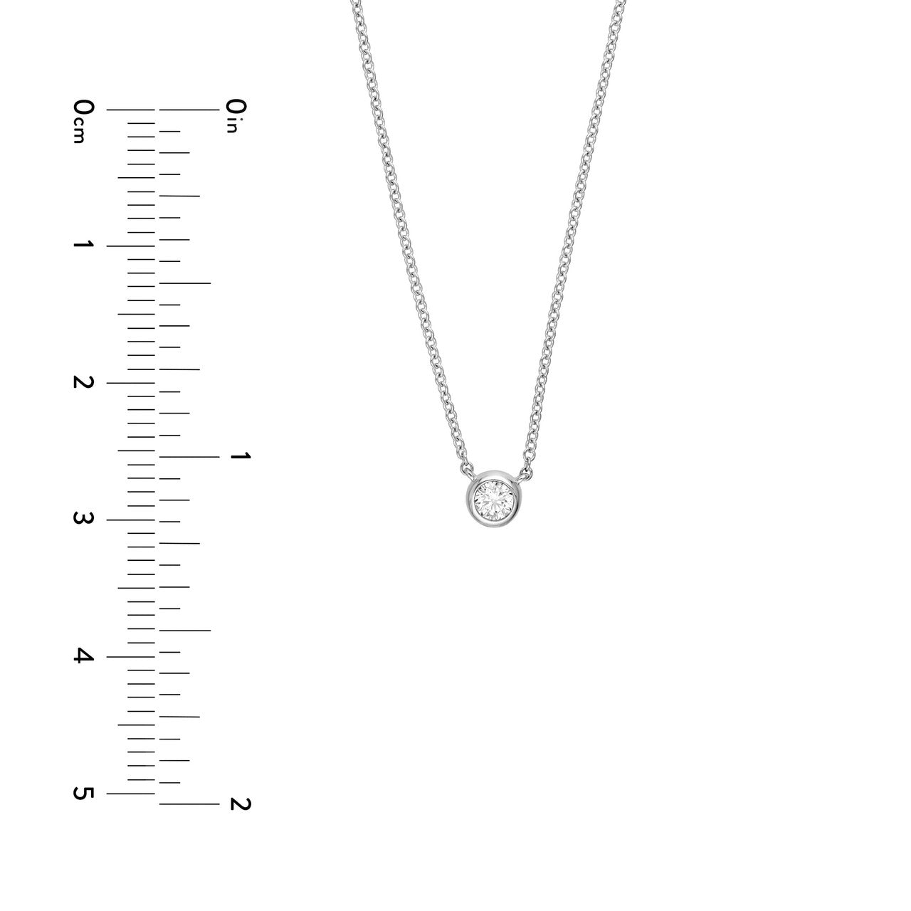 Bezel Set Round Diamond Necklace (1/10tcw)