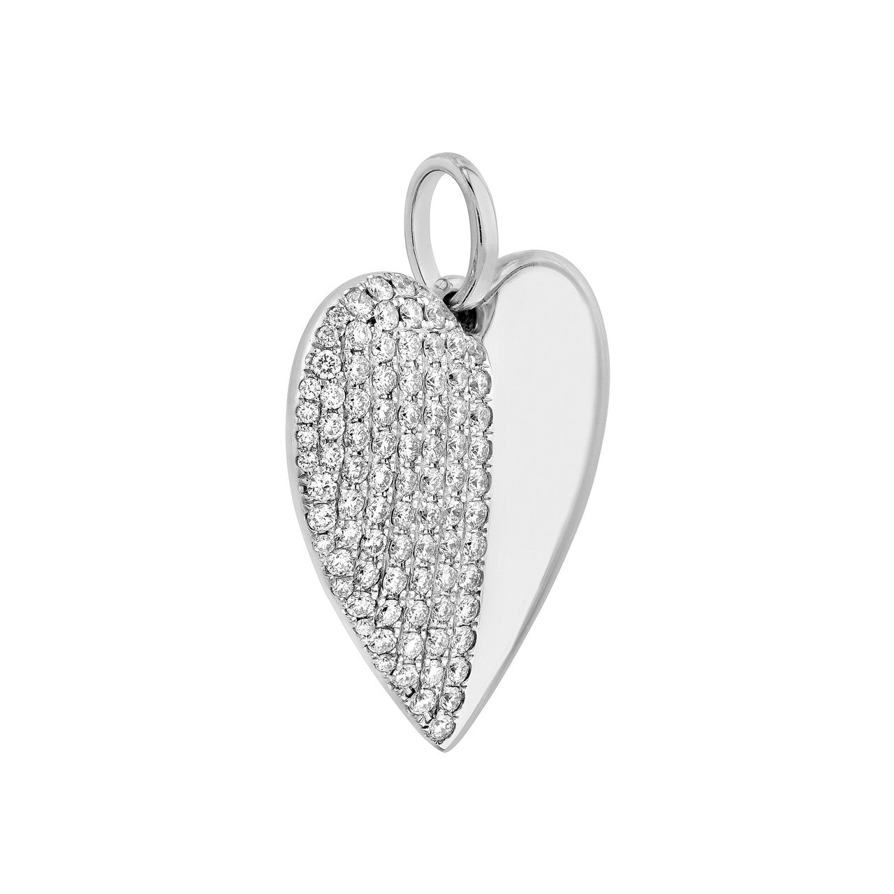 50/50 Diamond Heart Pendant (5/8tcw) in White Gold