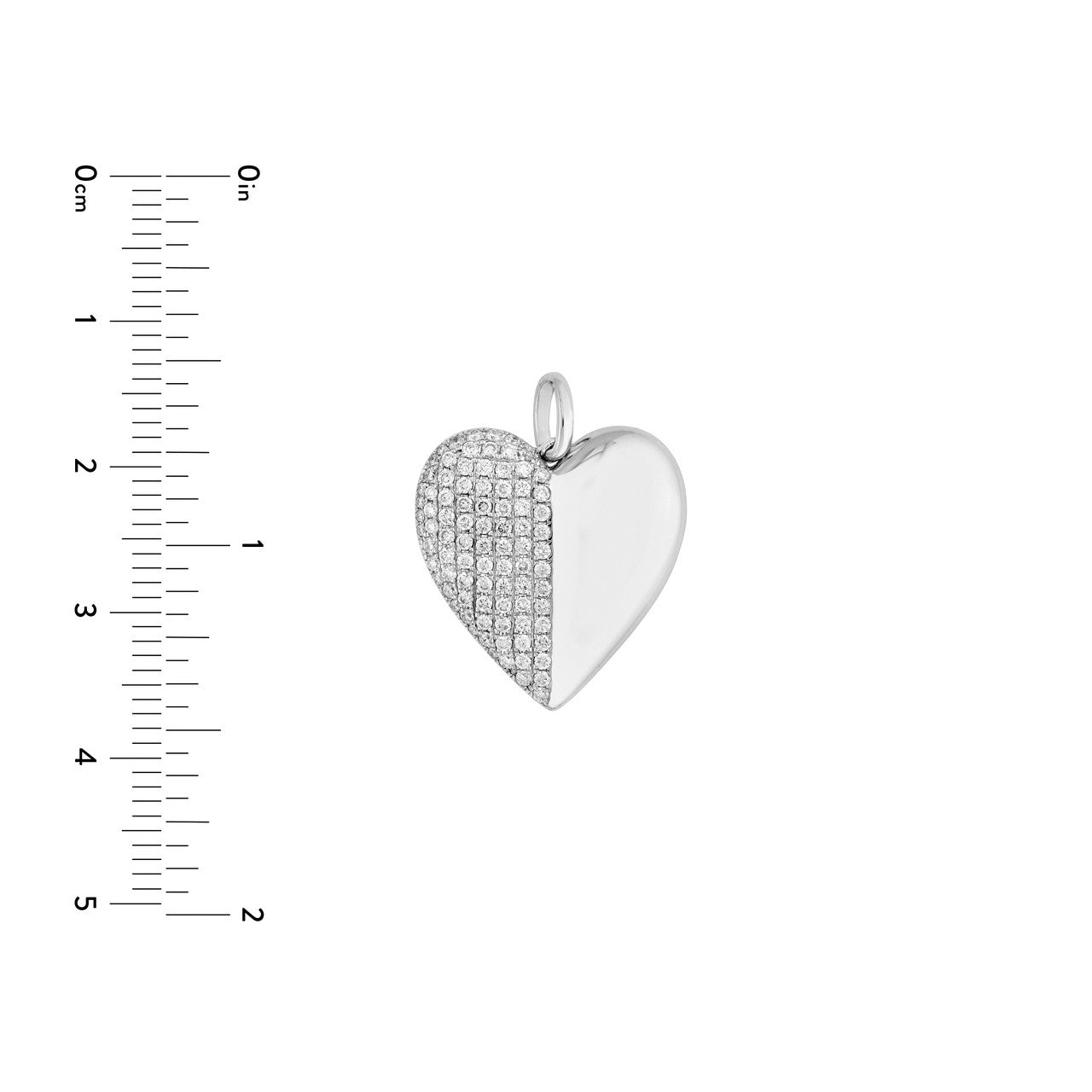 50/50 Diamond Heart Pendant (5/8tcw) in White Gold