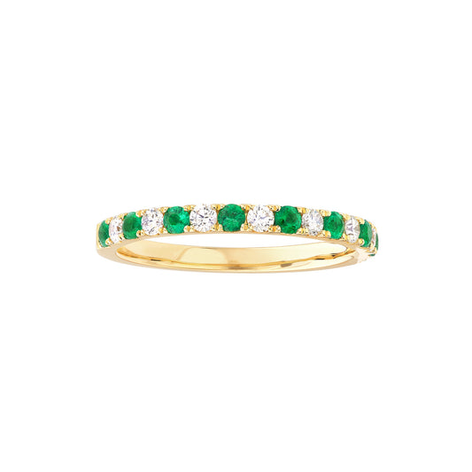 Emerald & Diamond Stackable Band