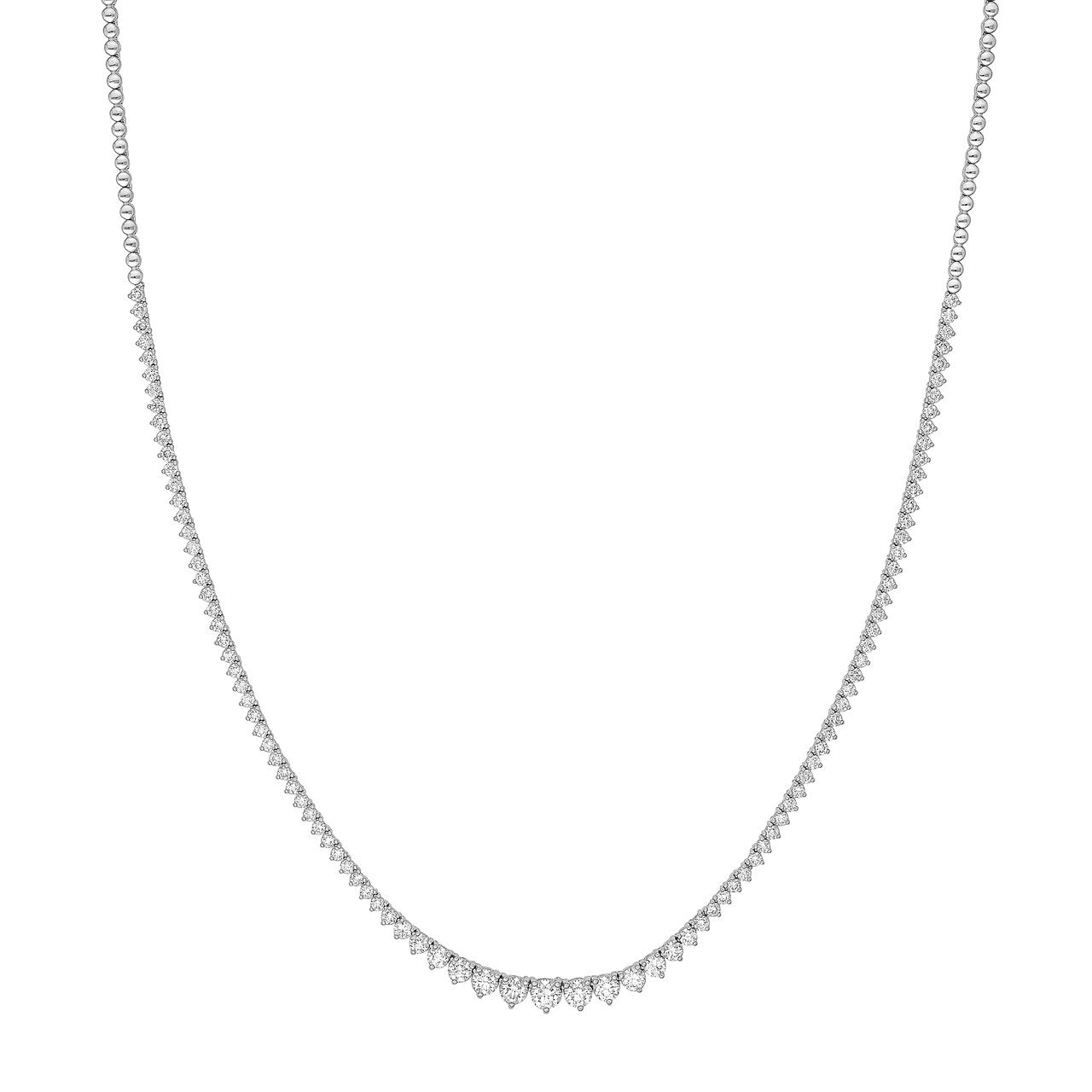 Diamond Graduated Half Tennis Necklace (3tcw)