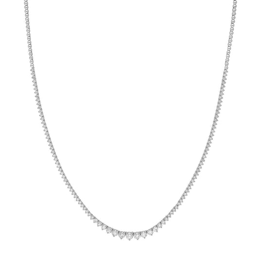 Diamond Graduated Half Tennis Necklace (3tcw)