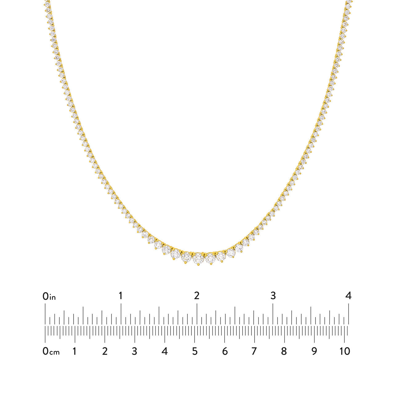 Diamond Graduated Half Tennis Necklace (3tcw)