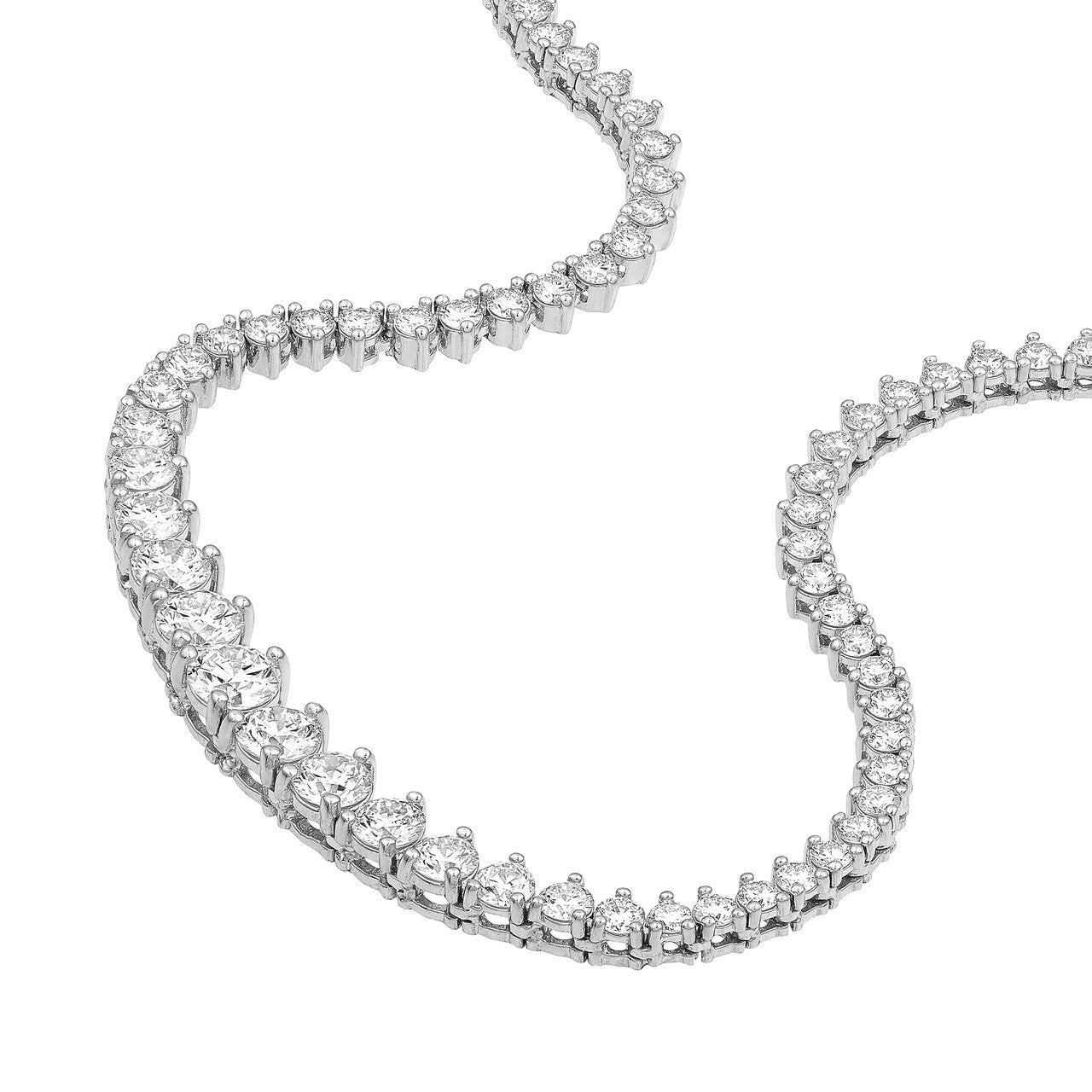 Diamond Graduated Half Tennis Necklace (3tcw)