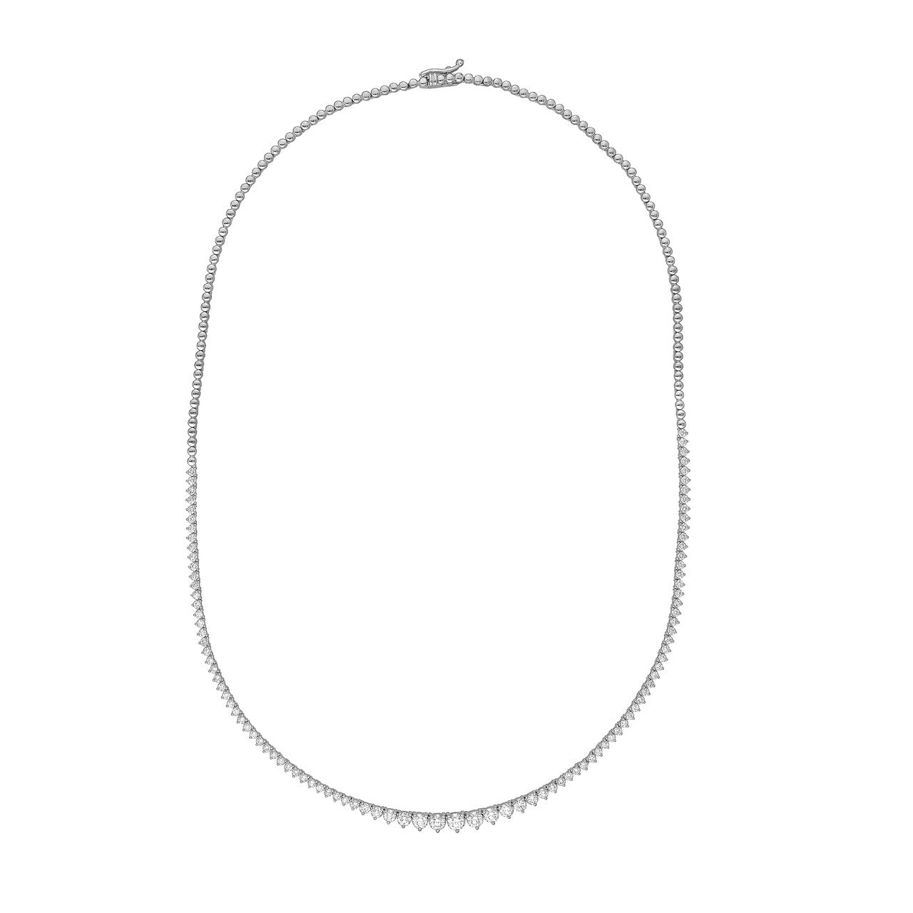 Diamond Graduated Half Tennis Necklace (3tcw)