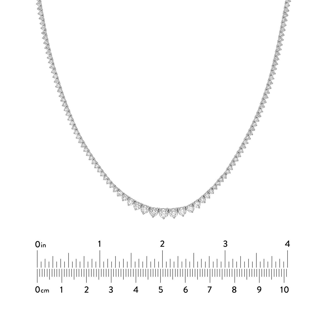 Diamond Graduated Half Tennis Necklace (3tcw)