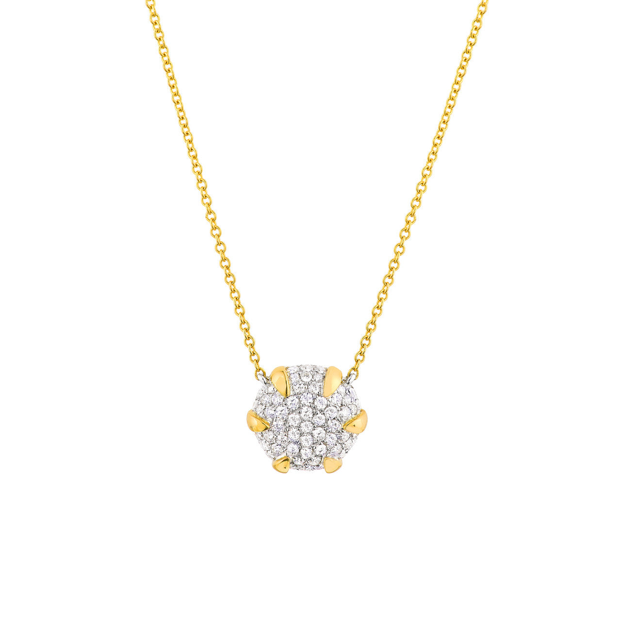 Diamond Pave Round Pendant Necklace