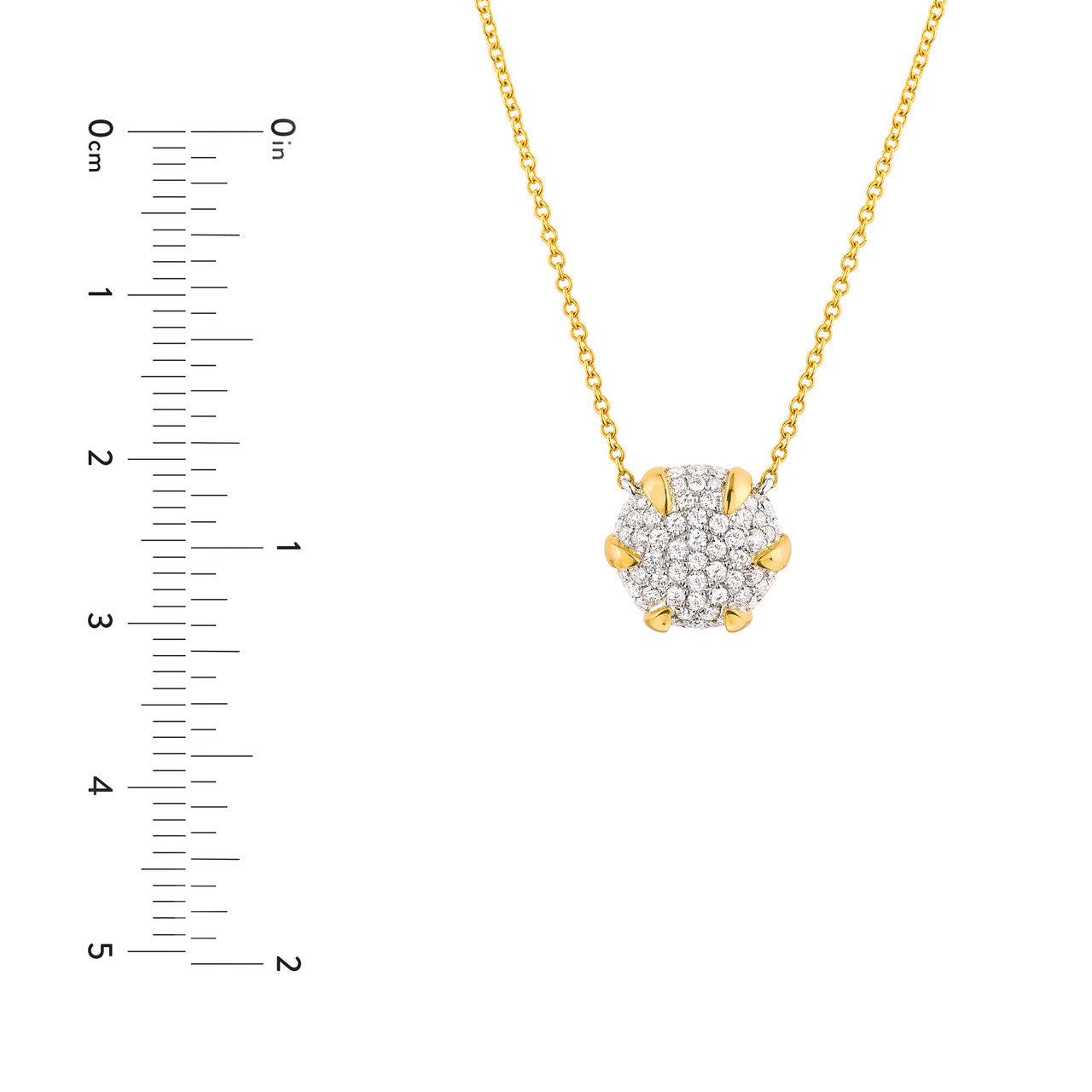 Diamond Pave Round Pendant Necklace