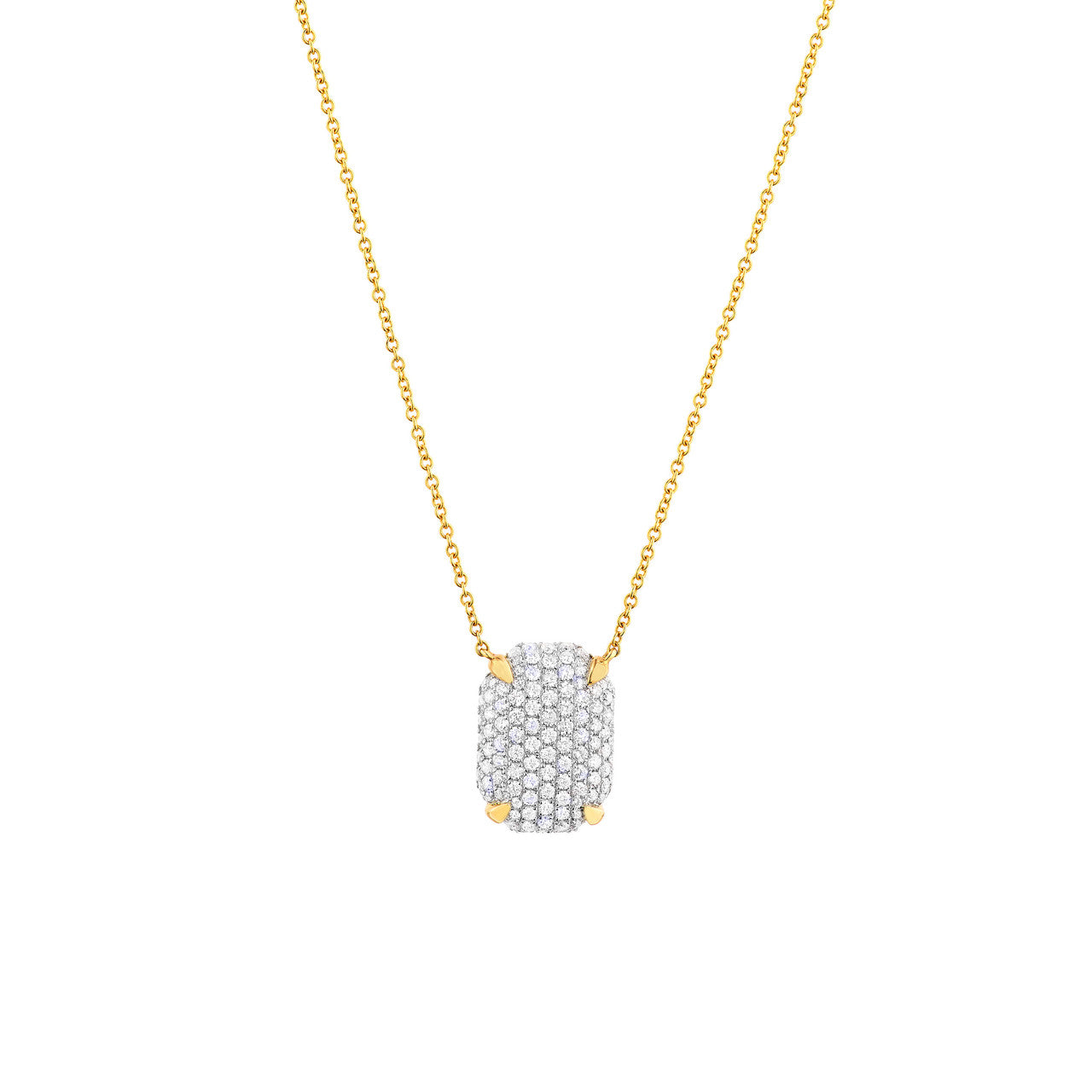 Diamond Pave Rectangle Pendant Necklace