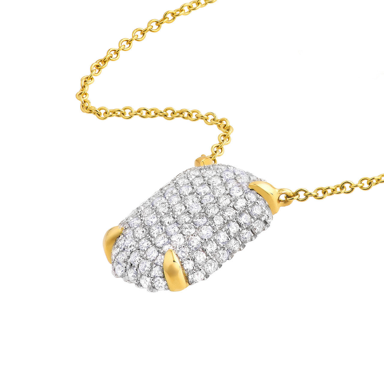 Diamond Pave Rectangle Pendant Necklace