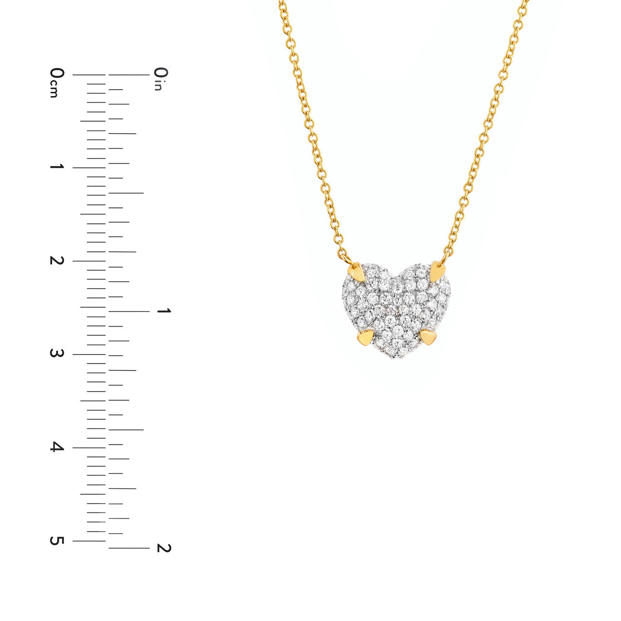 Diamond Pave Heart Pendant Necklace (1/2tcw)