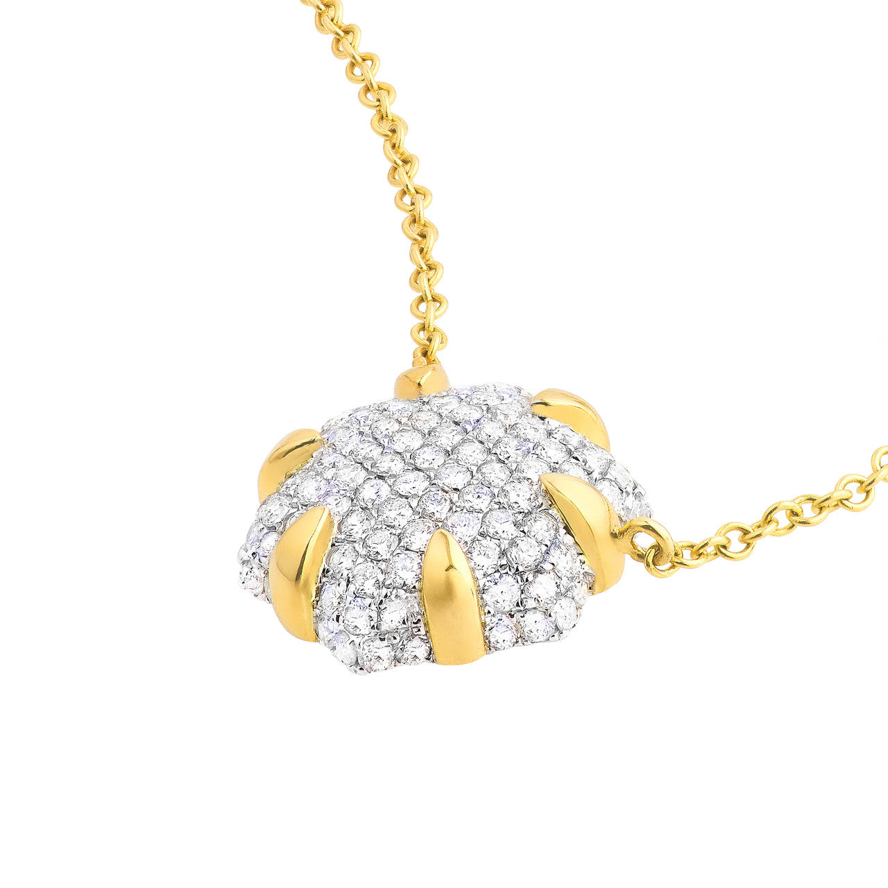 Diamond Pave Hexagon Pendant Necklace