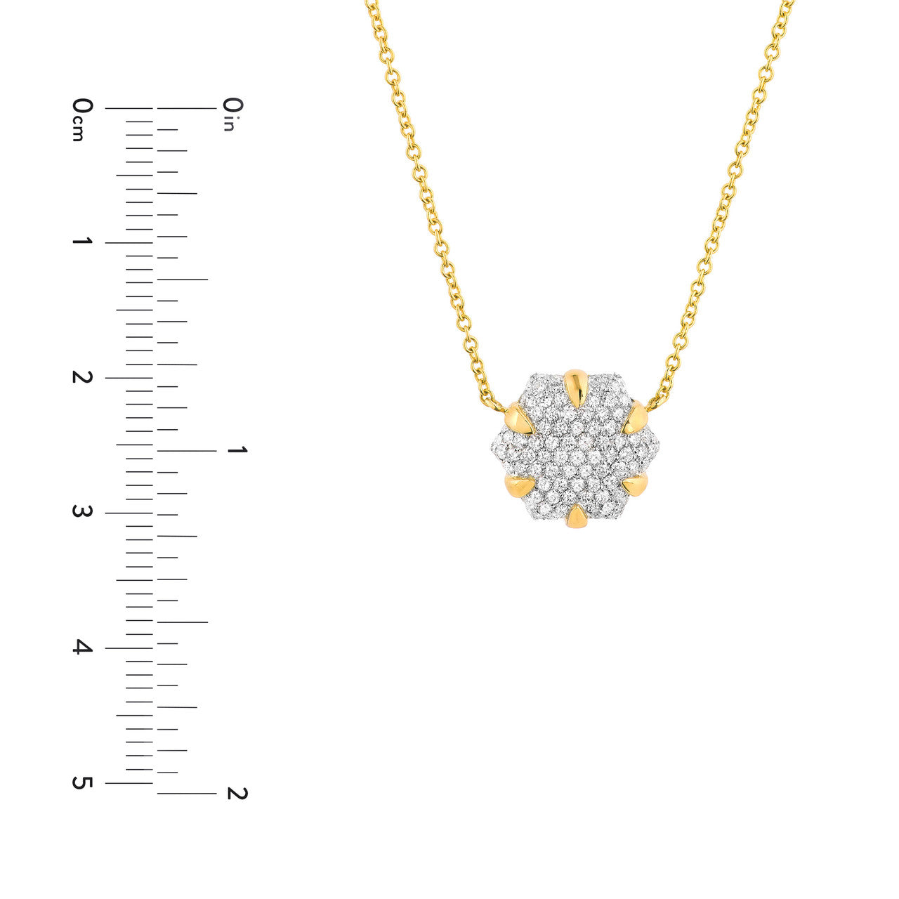 Diamond Pave Hexagon Pendant Necklace