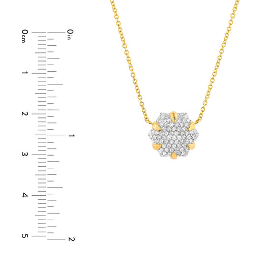 Diamond Pave Hexagon Pendant Necklace