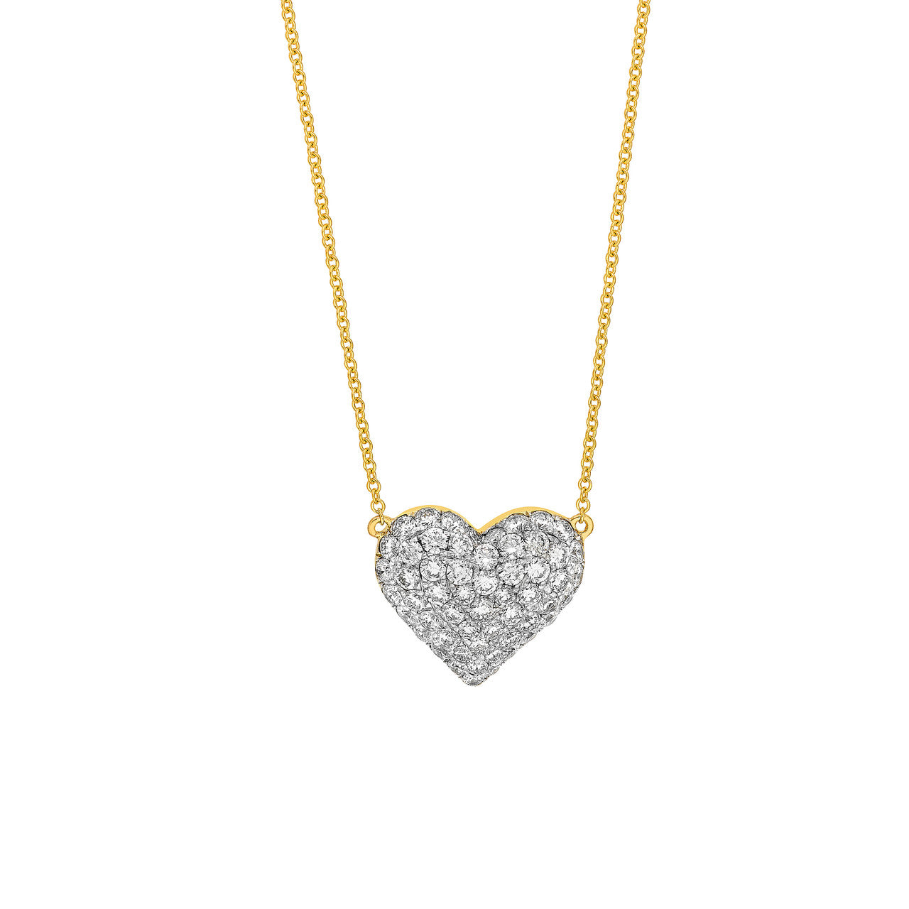 Diamond Pave Heart Necklace (1-1/5tcw)