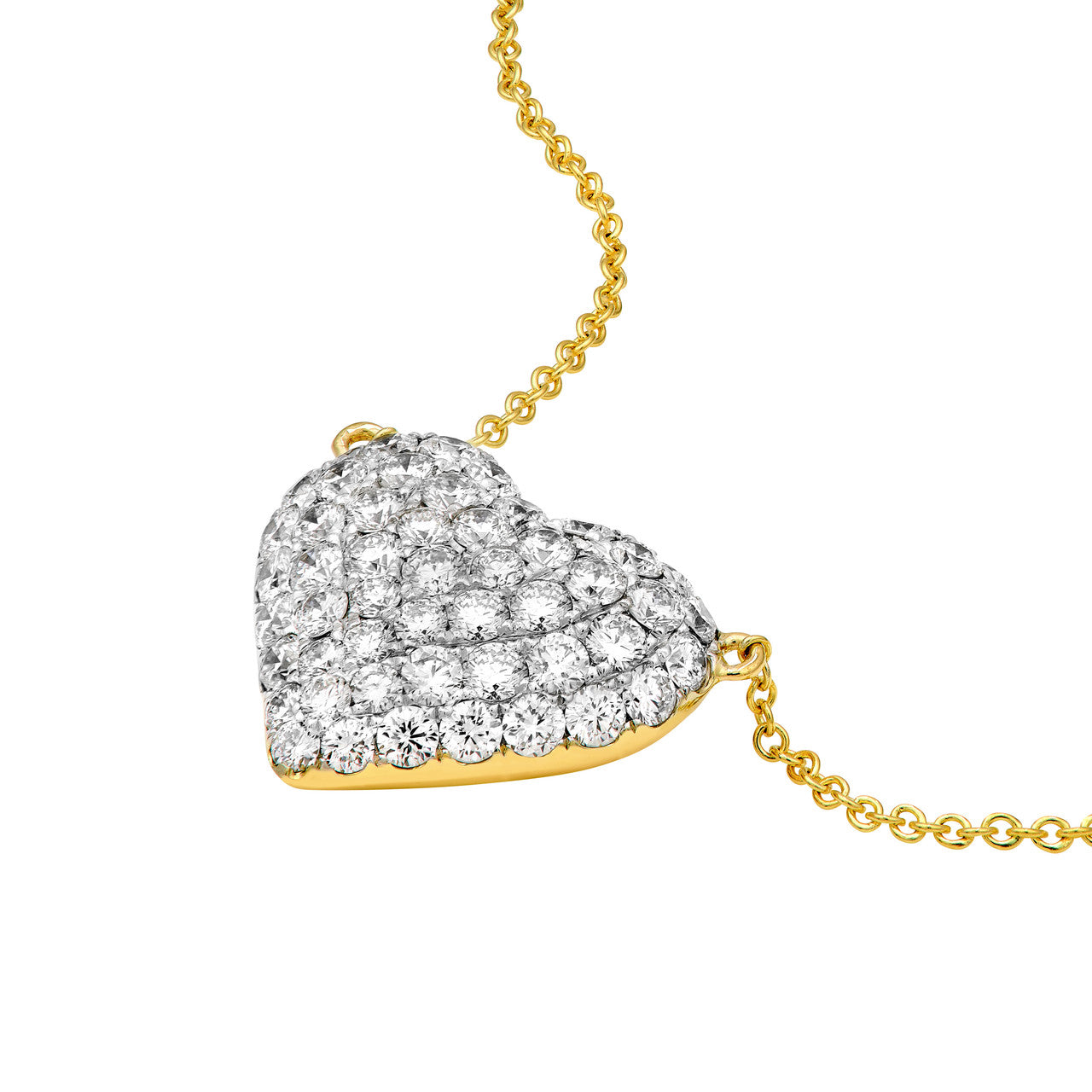 Diamond Pave Heart Necklace (1-1/5tcw)