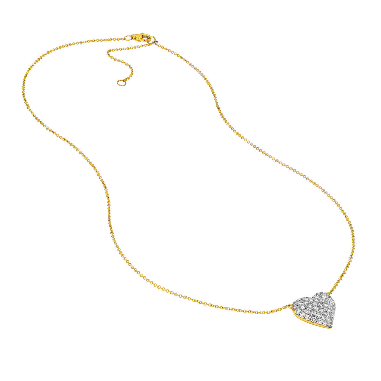 Diamond Pave Heart Necklace (1-1/5tcw)